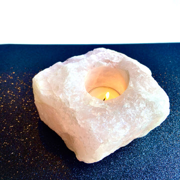 Rose Quartz Crystal Candle Holder