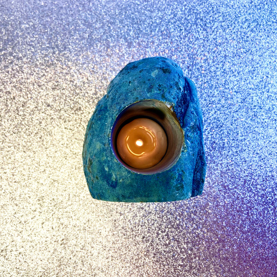 Blue Agate Candle Holder