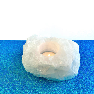 Crystal Quartz Candle Holder