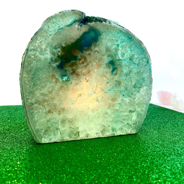 Teal Agate Crystal Candle Holder